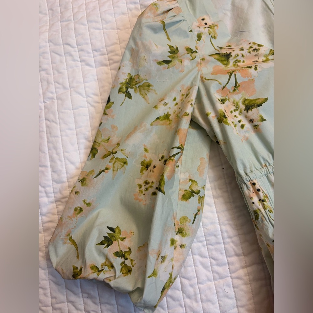 TUCKERNUCK Aqua Watercolor Marlena Floral Midi Dress Cinch Waist NWT - Picture 7 of 10
